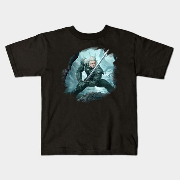 Witcher Kids T-Shirt by PatrickBrownArt